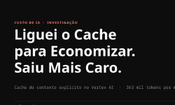 Featured image of post Liguei o Cache para Economizar. Saiu Mais Caro.